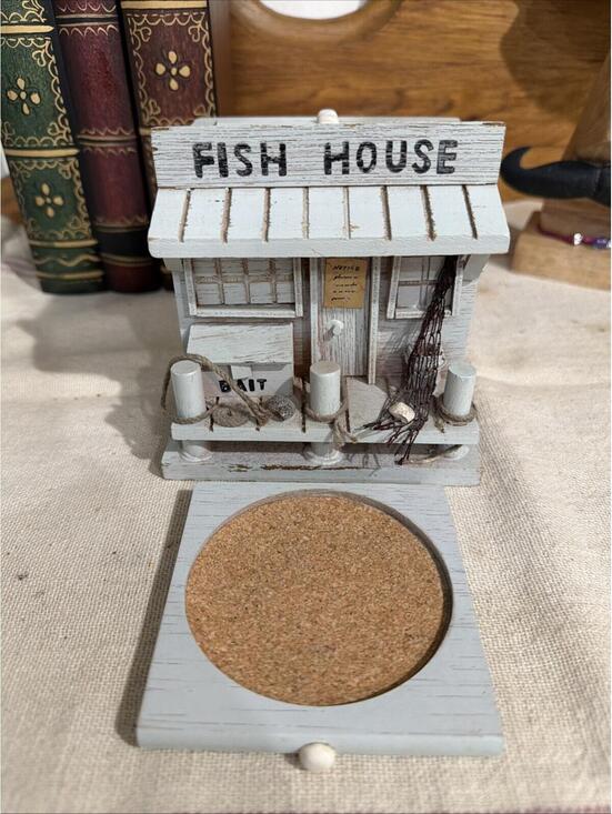 Enesco Other - Log Cabin 6 Coaster Set Vintage Enesco Retro Western Rustic Cabin 1970s